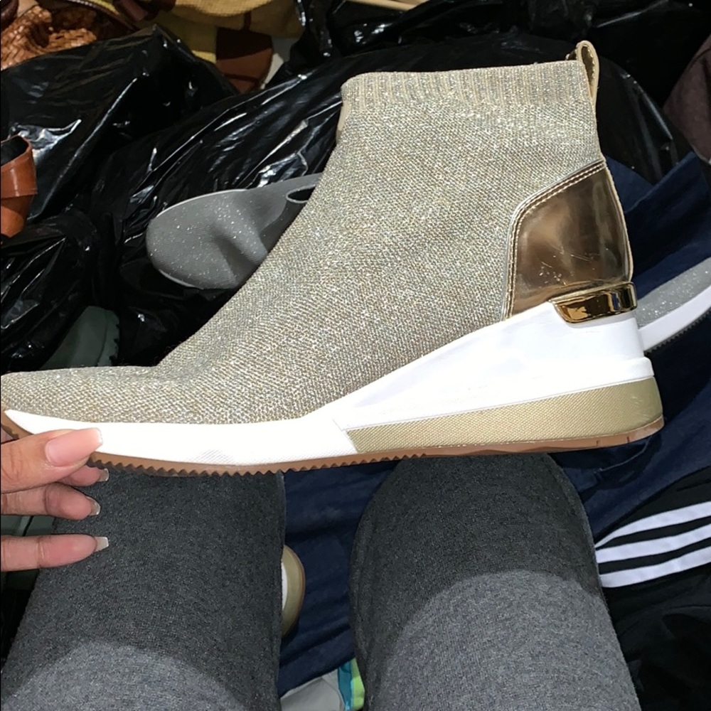 Gold sparkle boots